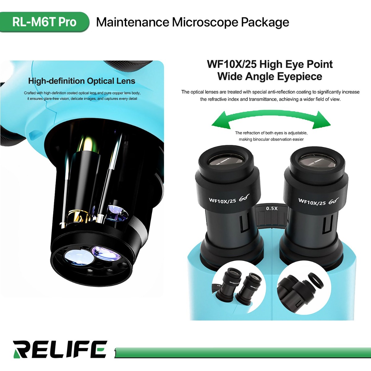مجموعة مجهر الصيانة RELIFE RL-M6T Pro