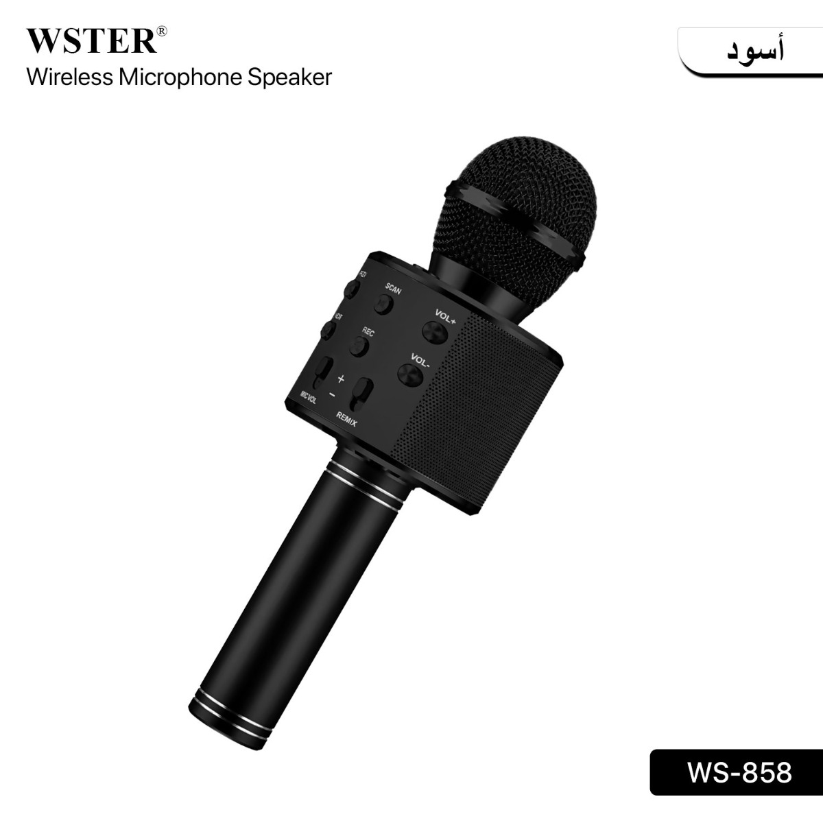 WSTER WS-858 2in1 Wireless Bluetooth Microphone Speaker