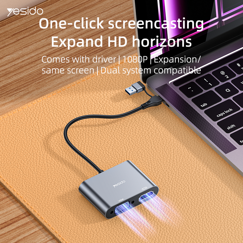 YESIDO HM15 2in1 HDTV Cable Video Adapter