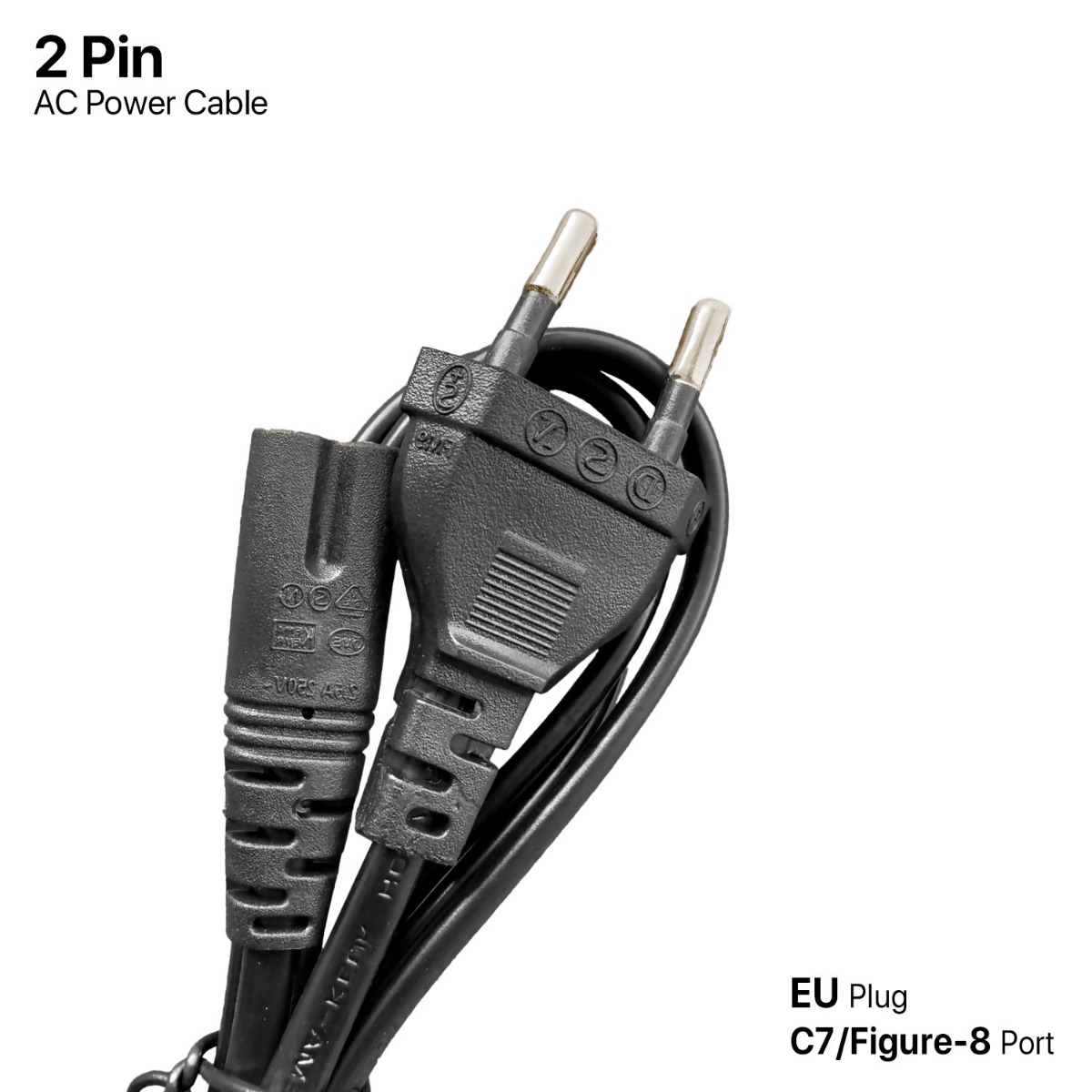 كيبل طاقة 2Pin EU AC
