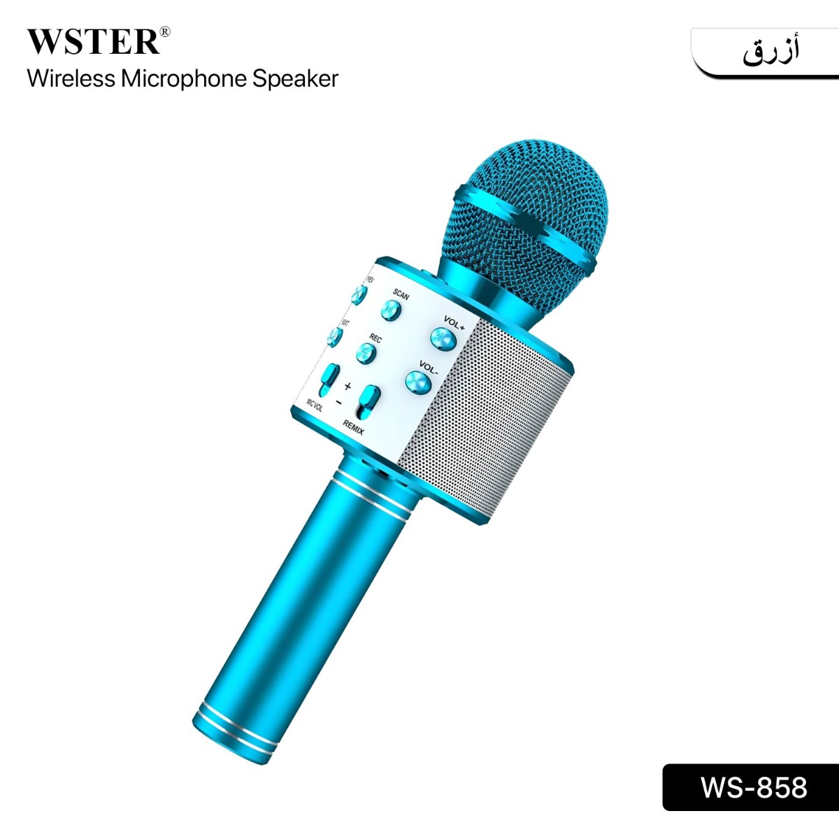WSTER WS-858 2in1 Wireless Bluetooth Microphone Speaker