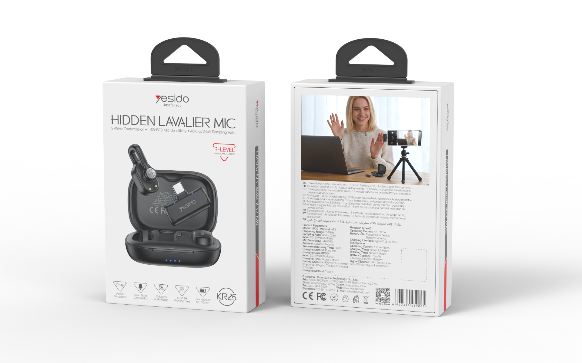 YESIDO KR25 Type-C Dual Wireless Microphone