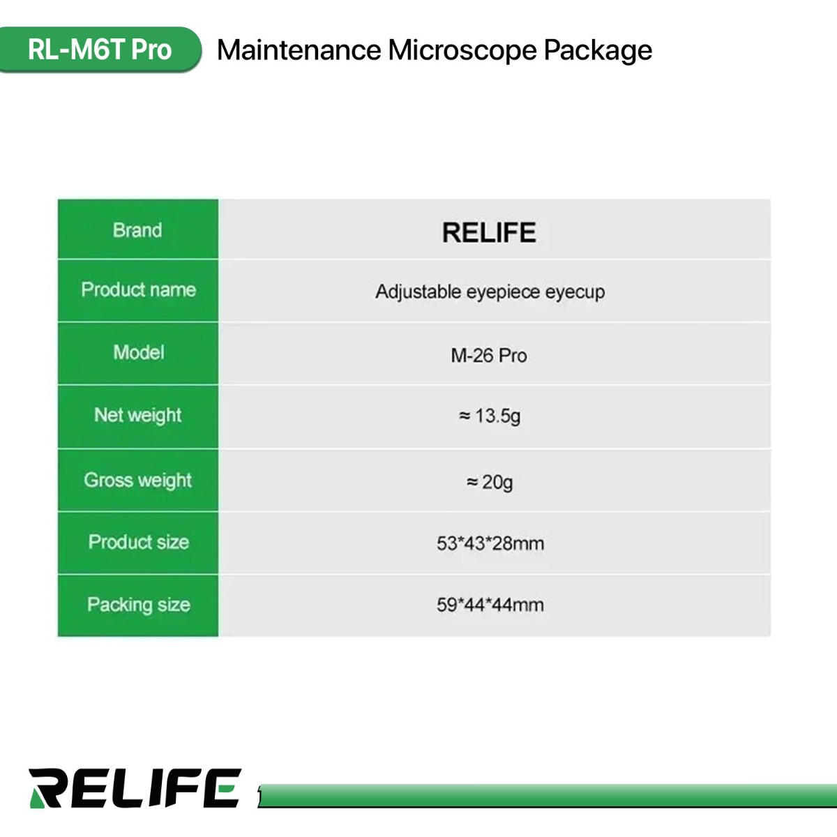 مجموعة مجهر الصيانة RELIFE RL-M6T Pro