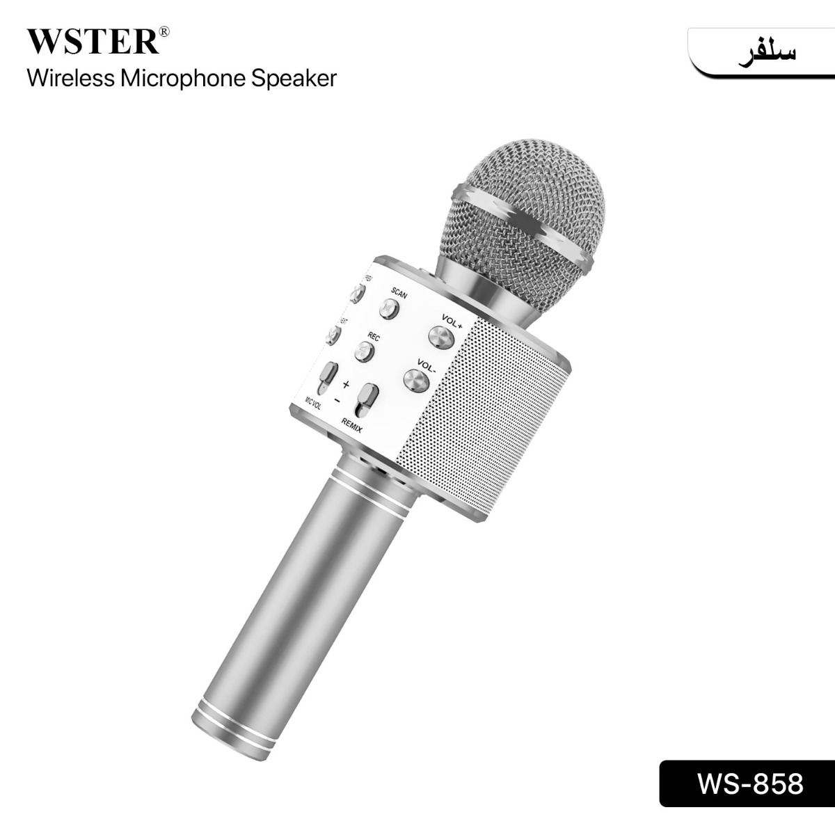 WSTER WS-858 2in1 Wireless Bluetooth Microphone Speaker