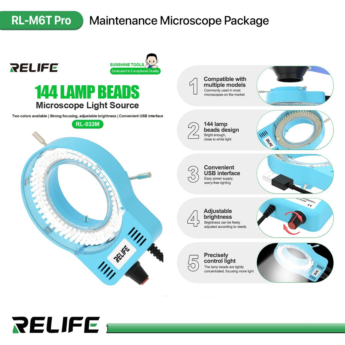 RELIFE RL-M6T Pro Maintenance Microscope Package
