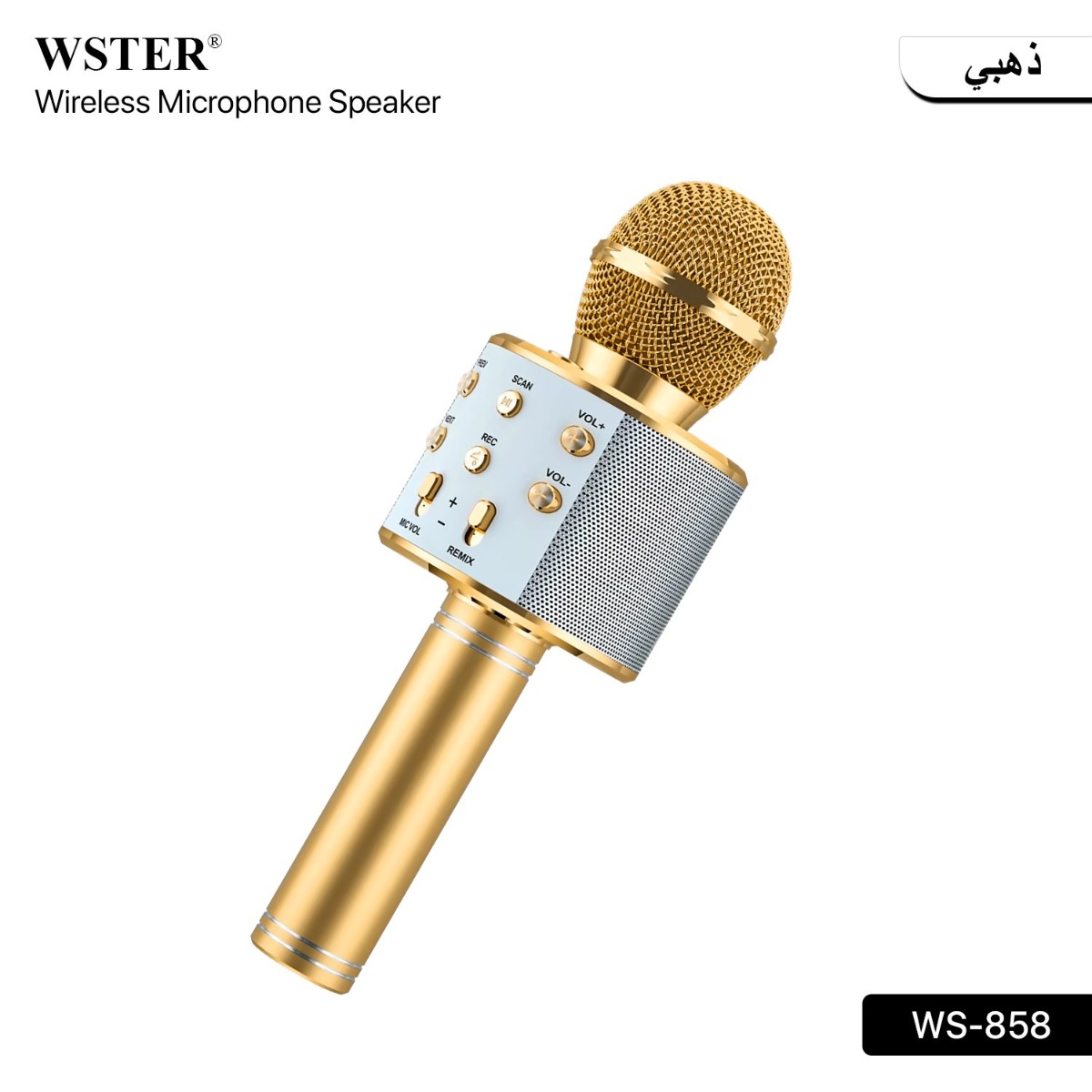 WSTER WS-858 2in1 Wireless Bluetooth Microphone Speaker
