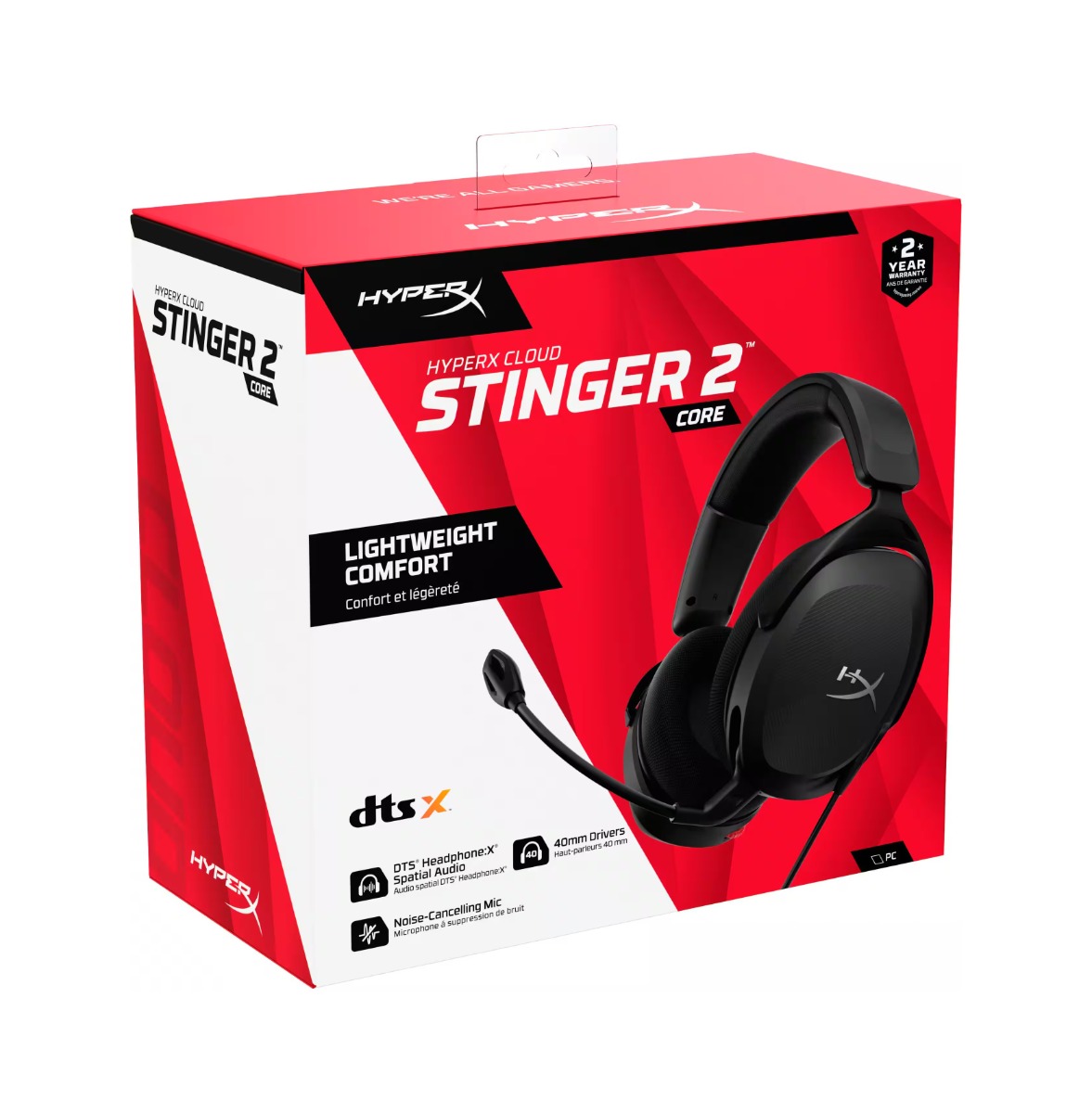 سماعة الرأس HyperX Cloud Stinger 2 Core سلكية لألعاب الكمبيوتر