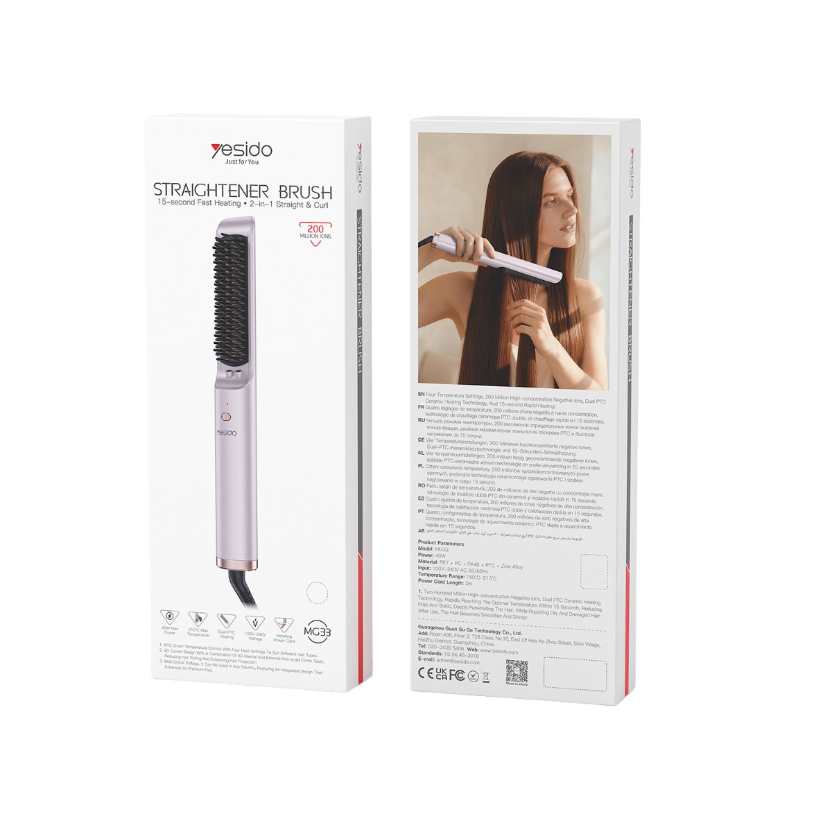 YESIDO MG33 40W Thermal Hairbrush
