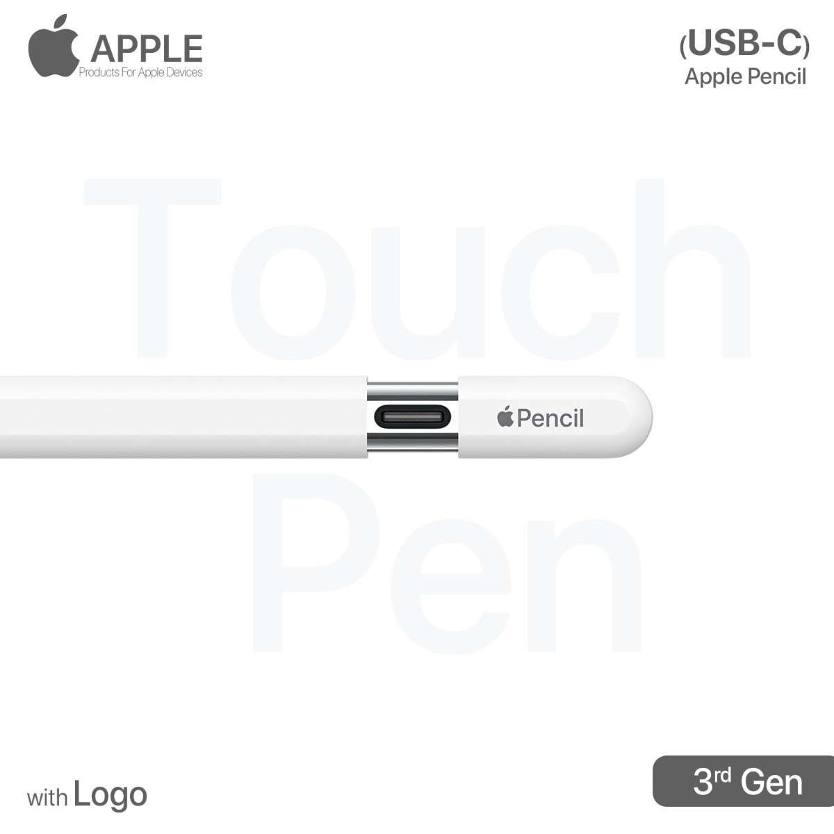 Apple Pencil (USB-C) 3rd Gen Touch Pen with Logo | Mobile Phones