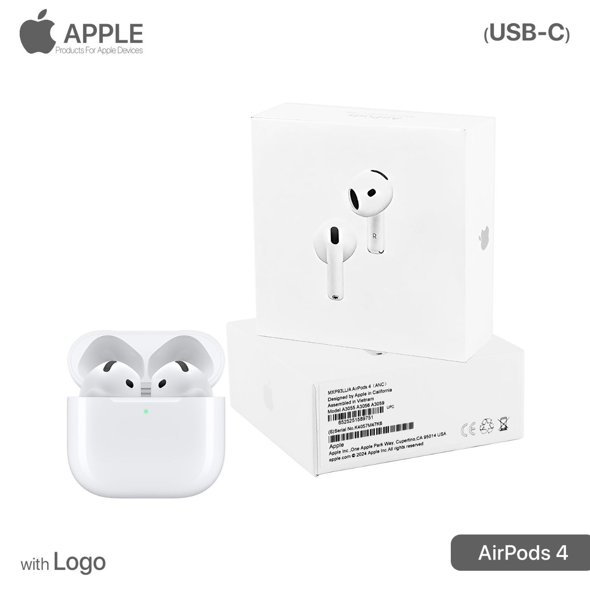 سماعة أذن AirPods 4 بلوتوث مع لوجو