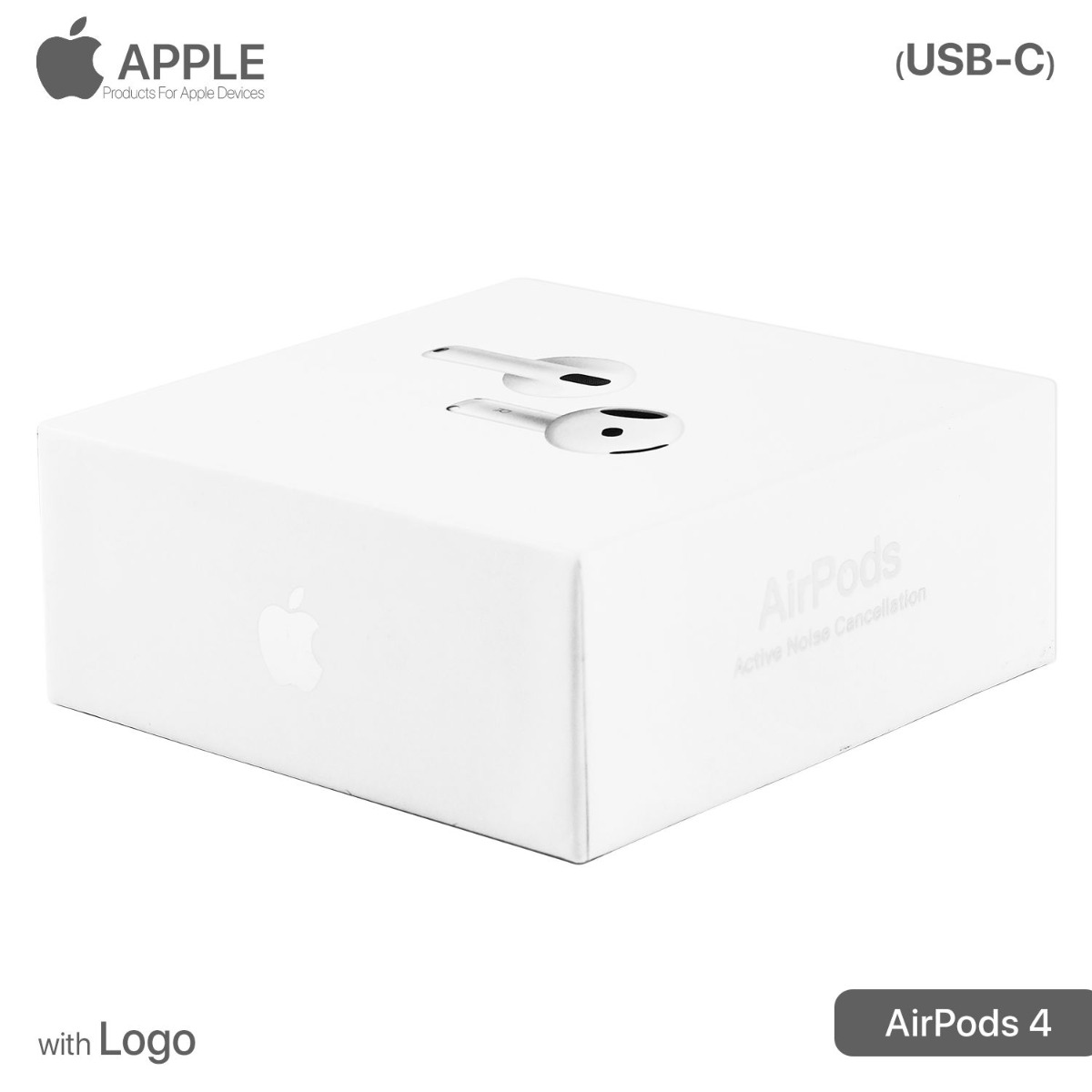 سماعة أذن AirPods 4 بلوتوث مع لوجو