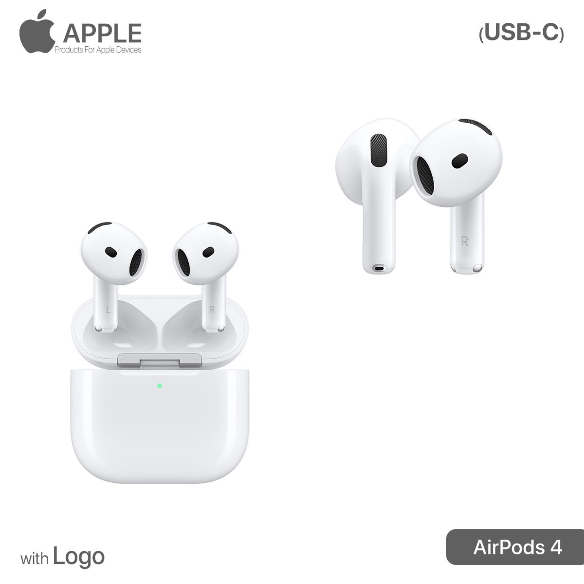 سماعة أذن AirPods 4 بلوتوث مع لوجو