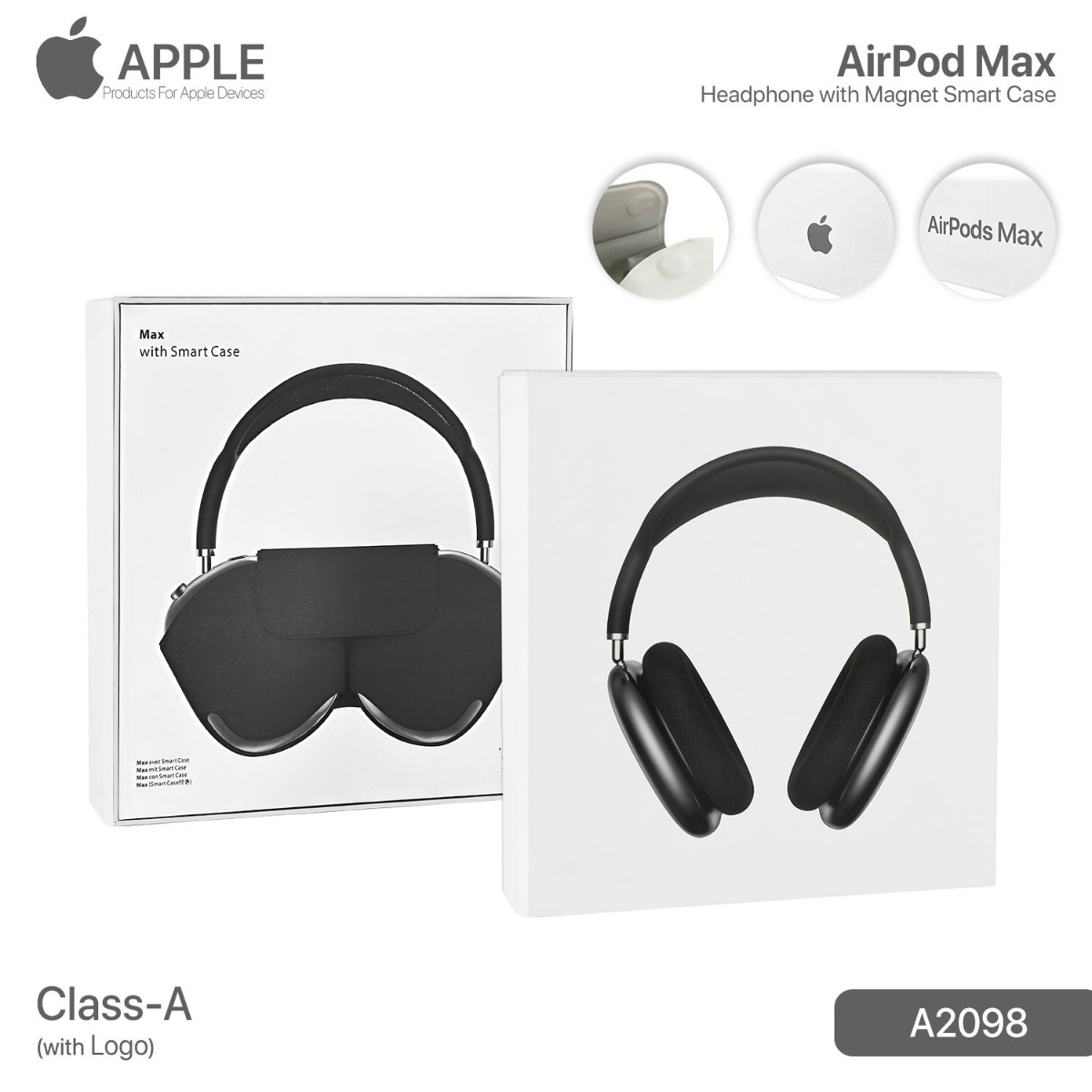 AirPods Max Bluetooth Headphone with Logo (Class-A)