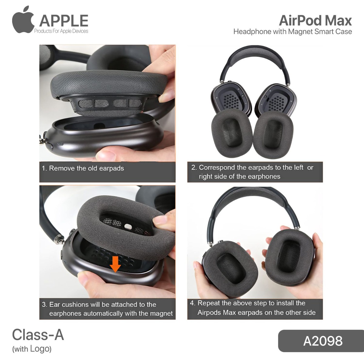 AirPods Max Bluetooth Headphone with Logo (Class-A) | AtoZ
