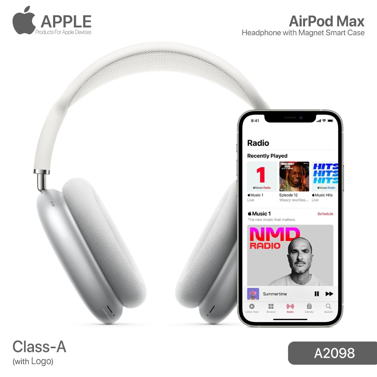 سماعة الرأس AirPods Max بلوتوث مع لوجو (Class-A)