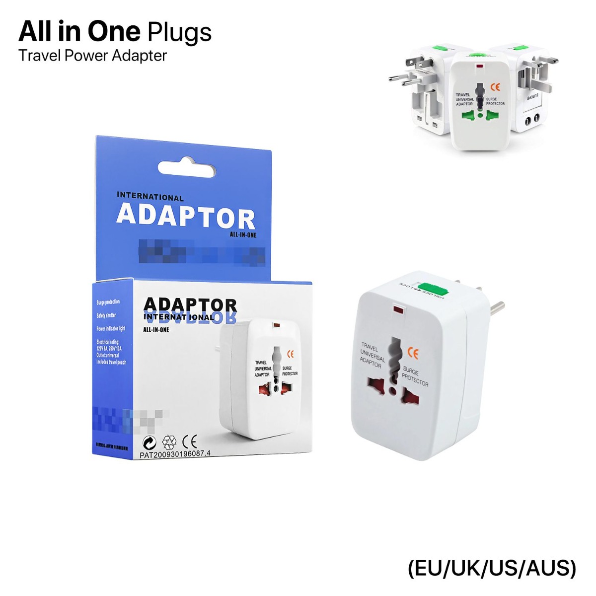 All in One Travel Power Adapter (EU/UK/US/AUS)