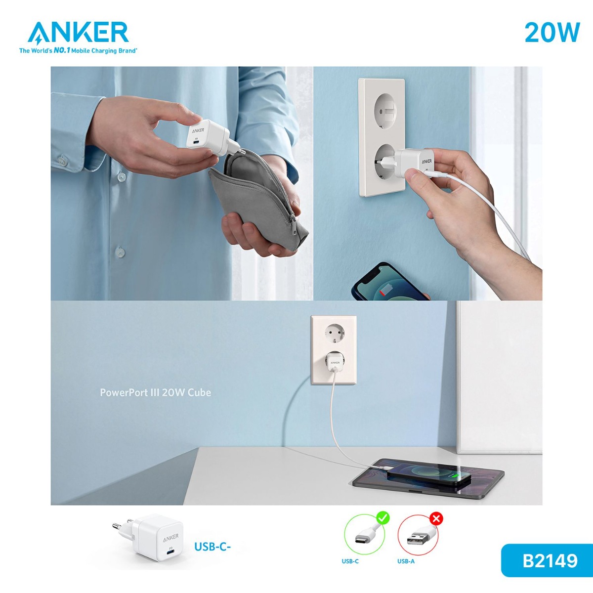 Anker B2149 20W PD Charger