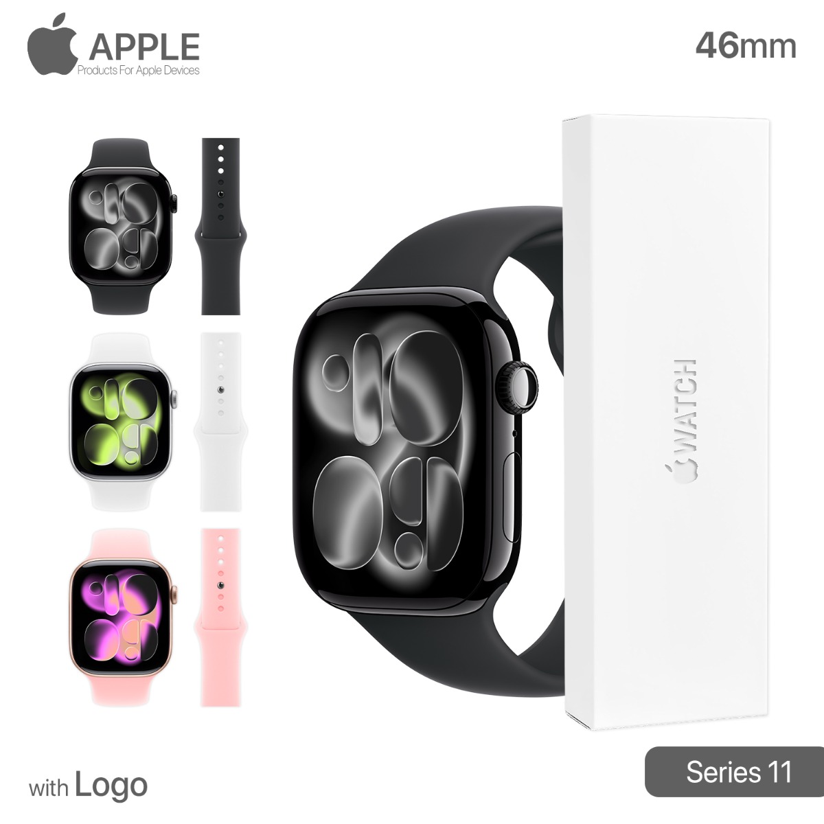ساعة أبل Series 11 الذكية (46mm) مع لوجو