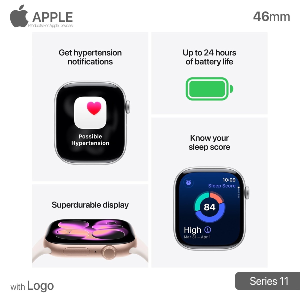 Apple Series 11 Smart Watch (46mm) with Logo