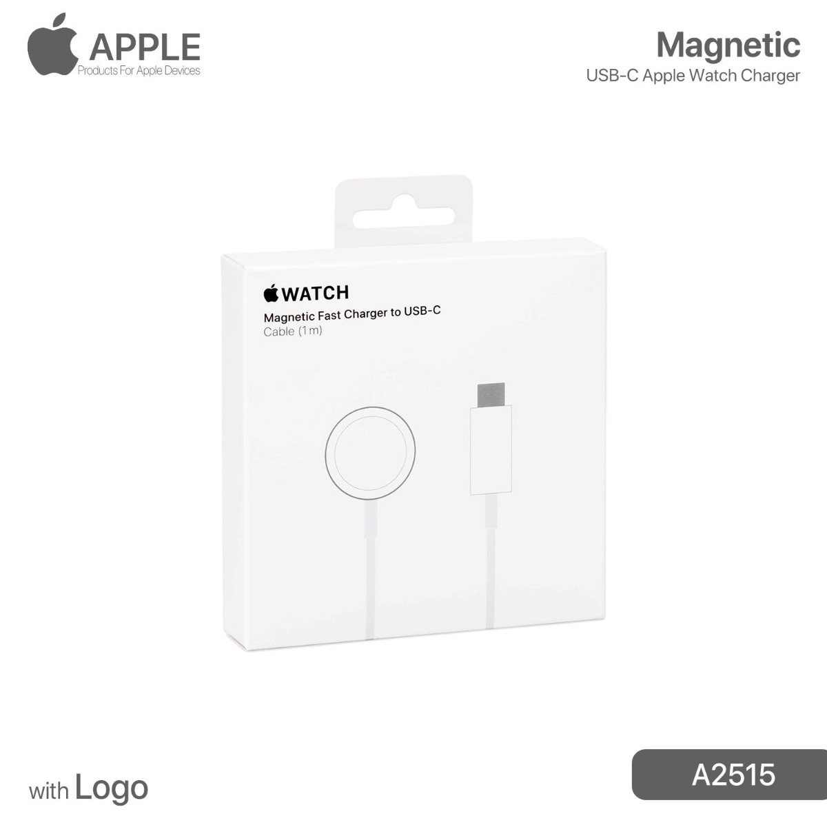 كيبل شحن USB-C مغناطيسي لساعة أبل مع لوجو