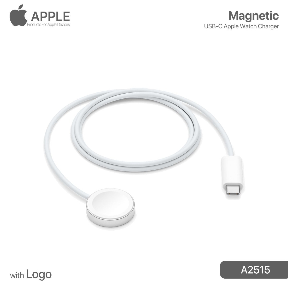 كيبل شحن USB-C مغناطيسي لساعة أبل مع لوجو