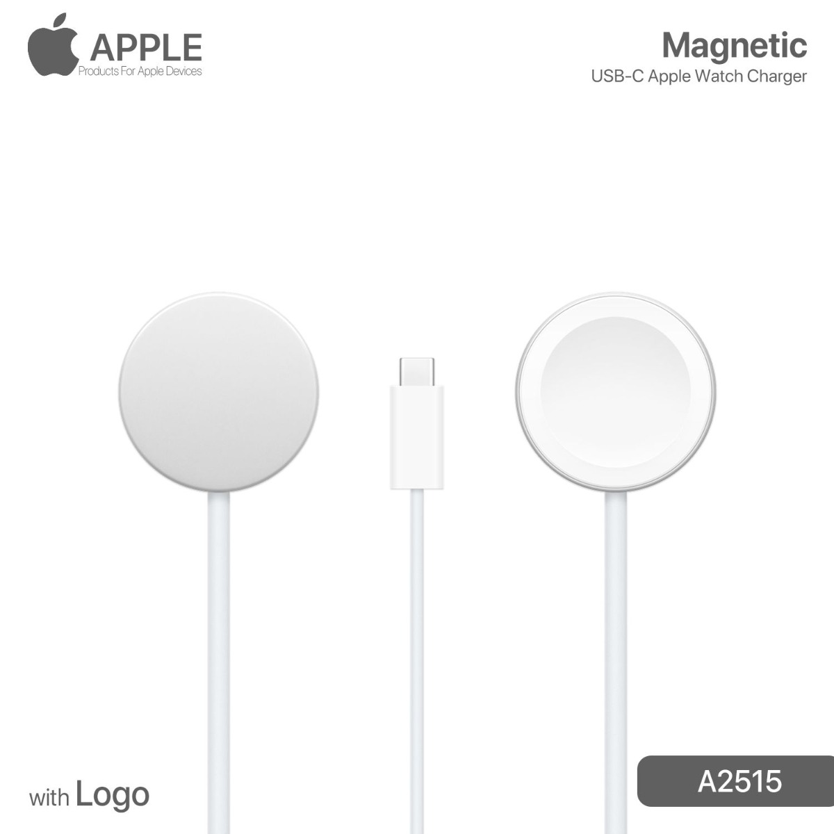 كيبل شحن USB-C مغناطيسي لساعة أبل مع لوجو