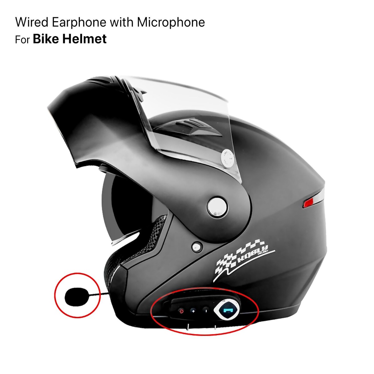 Bike Helmet Wired Earphone with Microphone