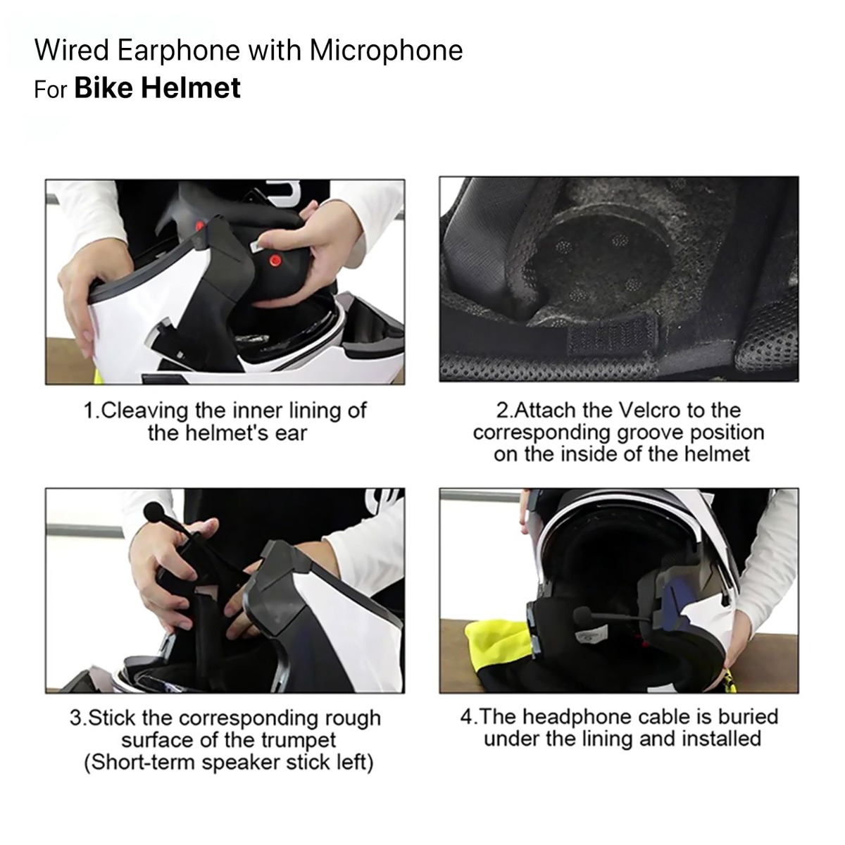 Bike Helmet Wired Earphone with Microphone