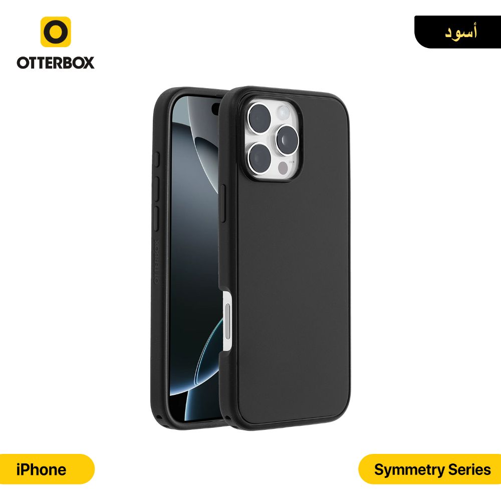 حماية ظهر OTTERBOX Symmetry أسود مع لوجو لأجهزة الموبايل