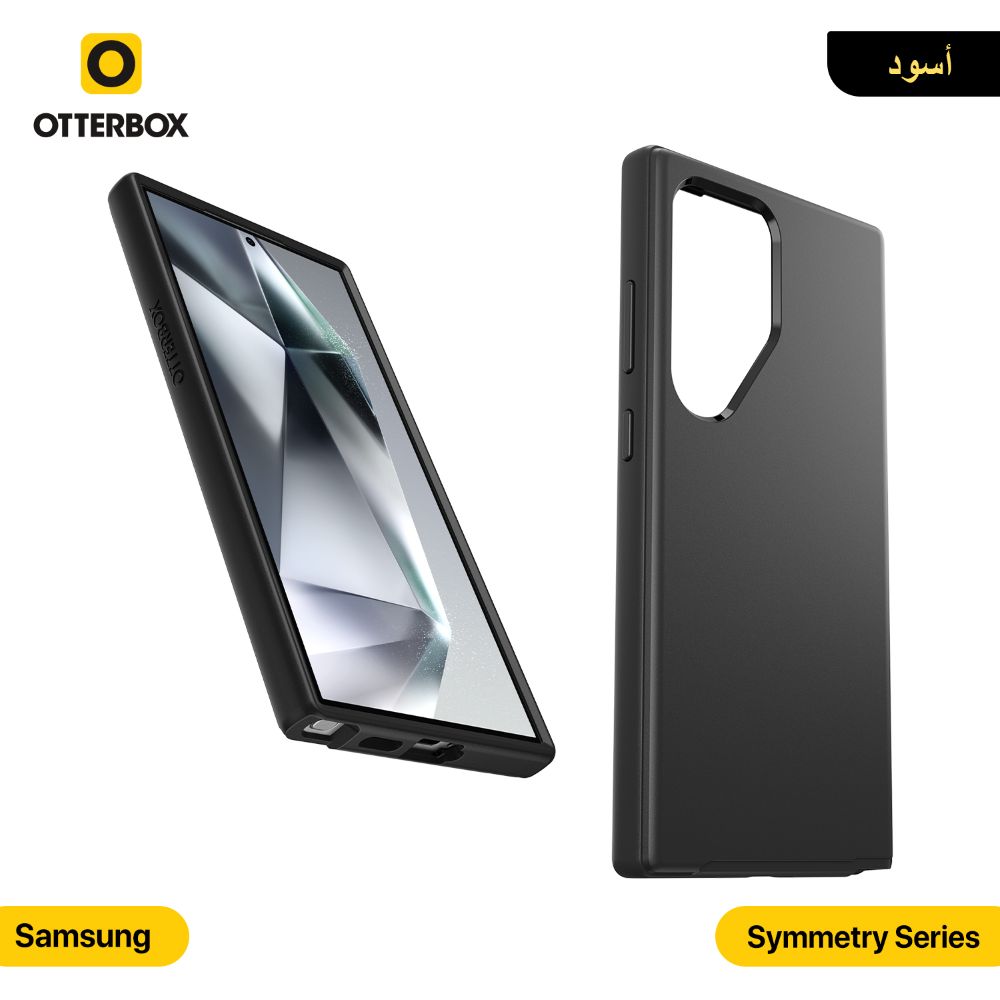 حماية ظهر OTTERBOX Symmetry أسود مع لوجو لأجهزة الموبايل
