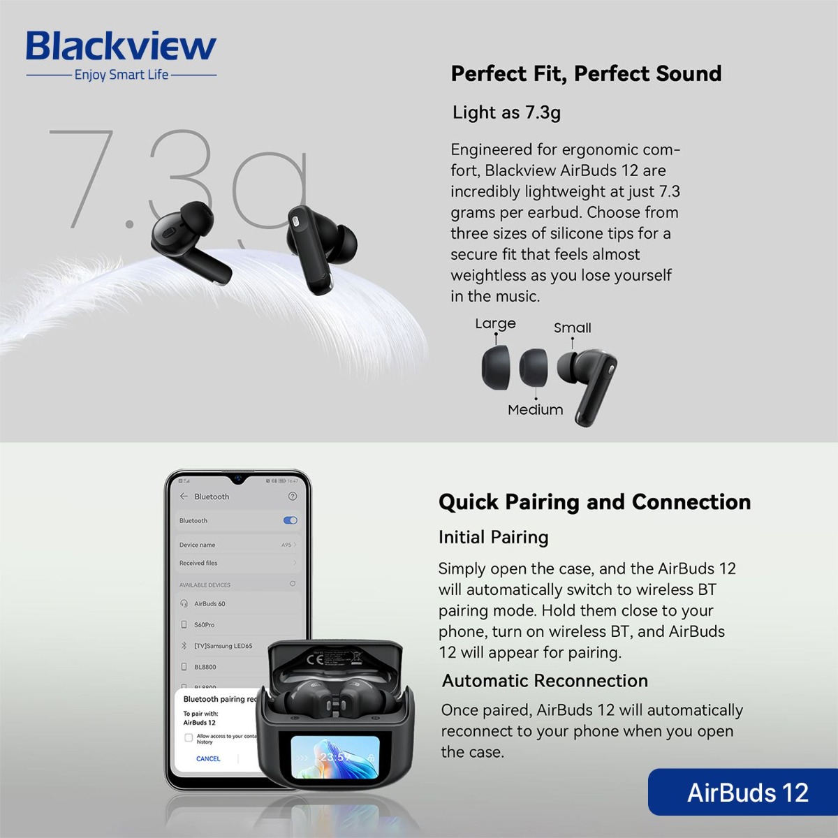 سماعة أذن Blackview AirBuds 12 بلوتوث