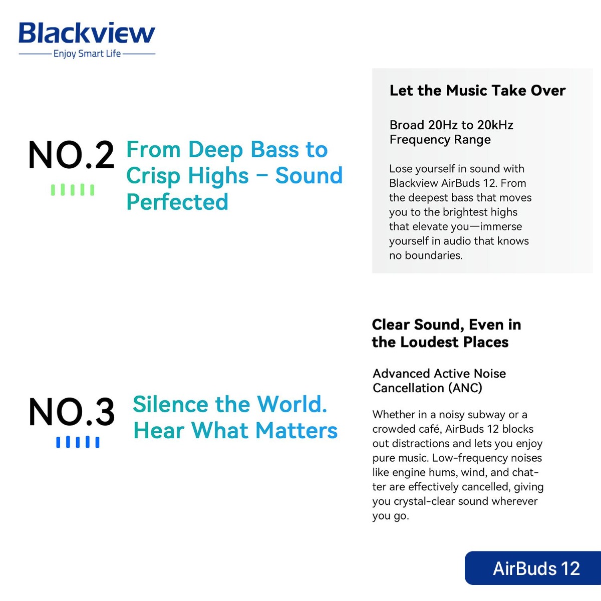 سماعة أذن Blackview AirBuds 12 بلوتوث