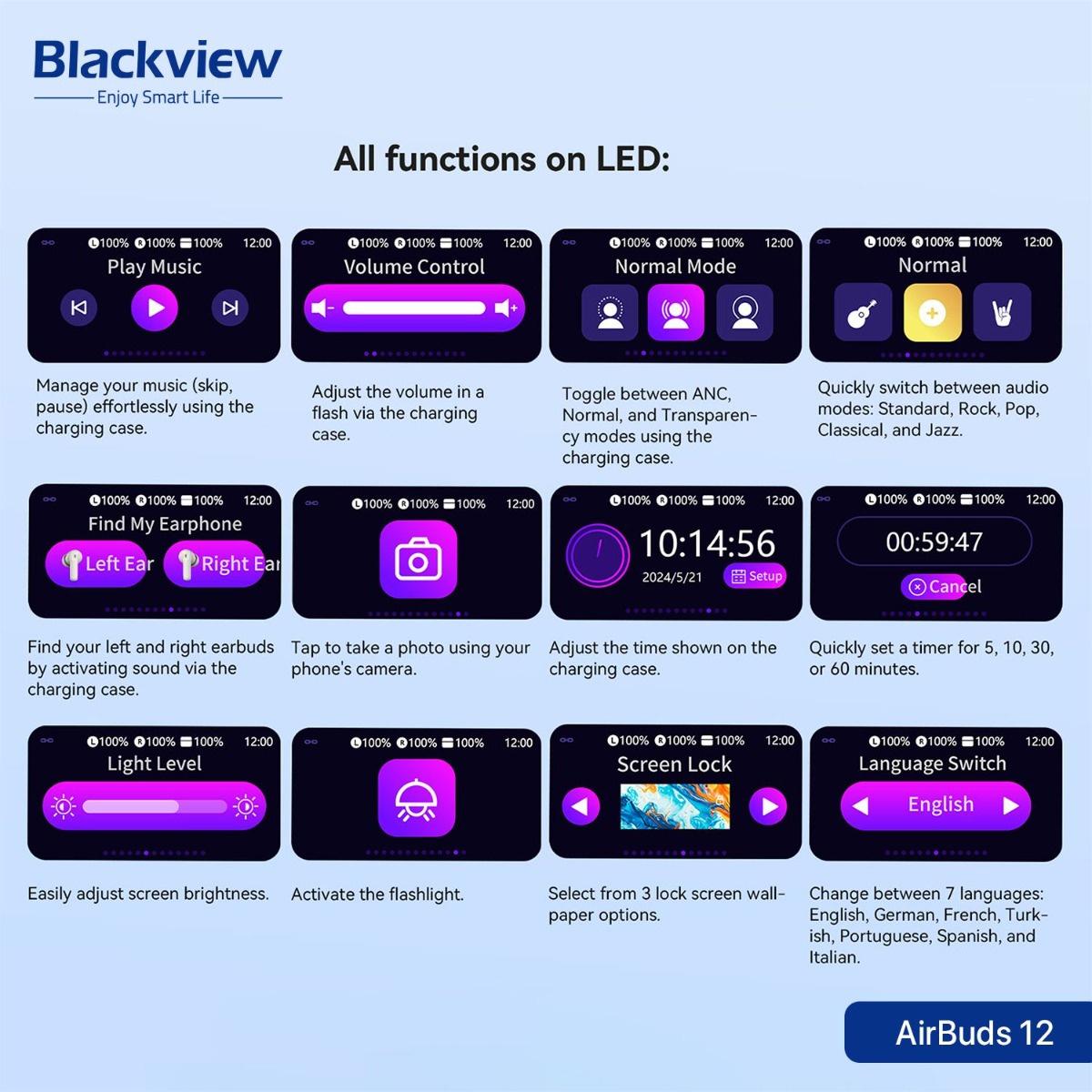 Blackview AirBuds 12 Bluetooth Earphone