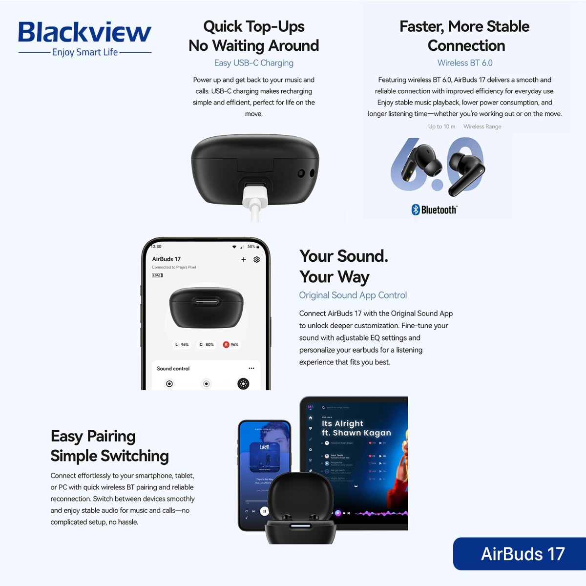 Blackview AirBuds 17 Bluetooth Earphone
