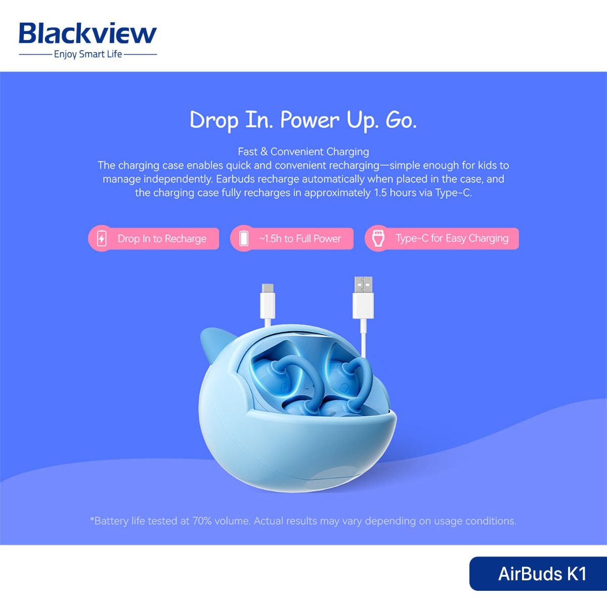 سماعة أذن Blackview AirBuds K1 بلوتوث للأطفال