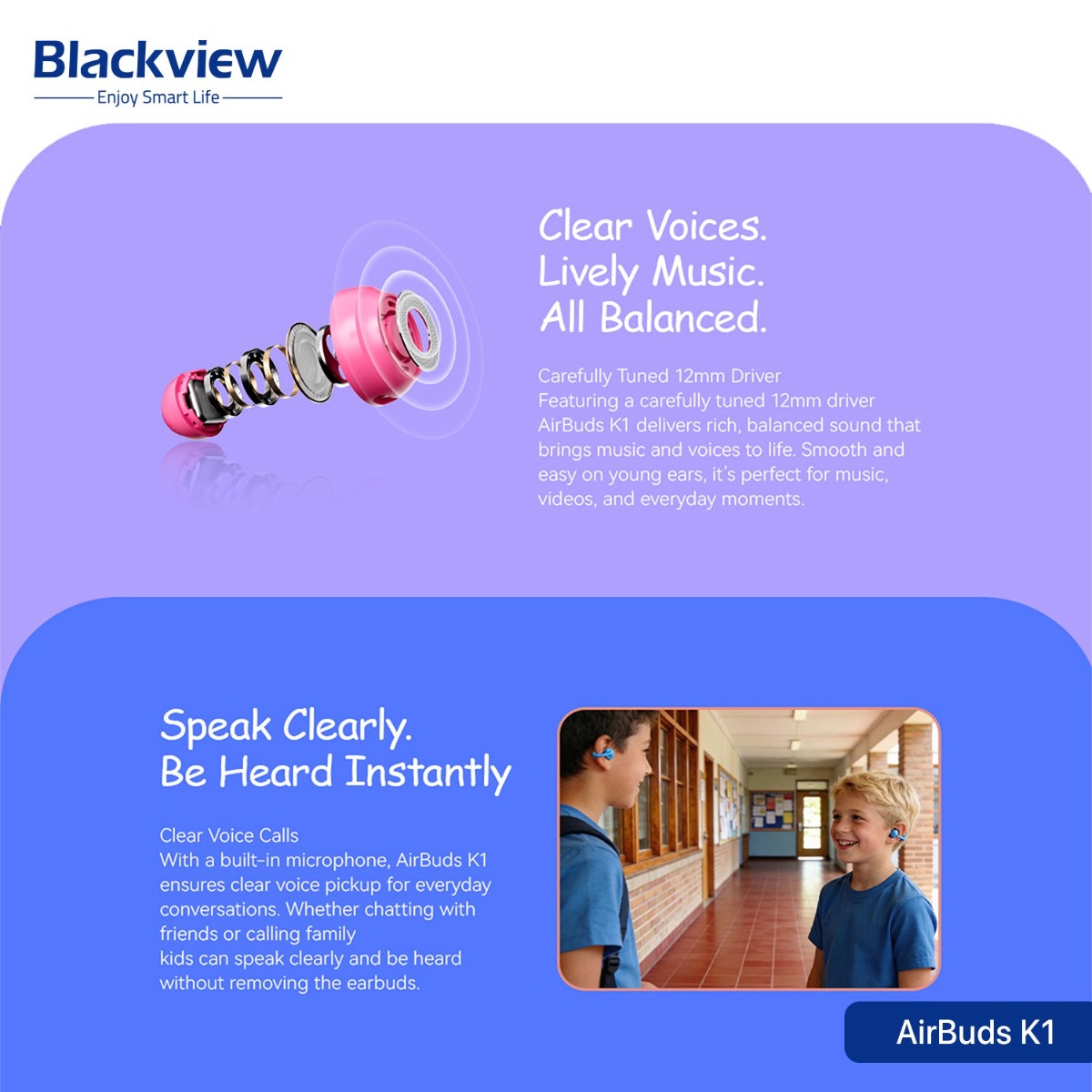Blackview AirBuds K1 Kids Bluetooth Earphone