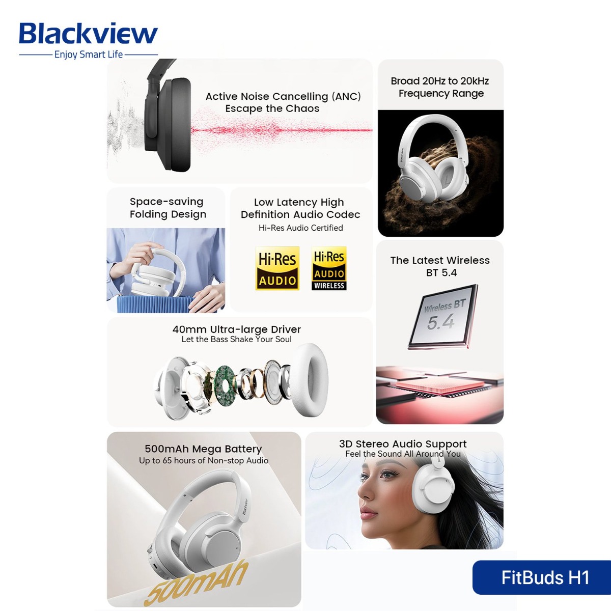 سماعة الرأس Blackview FitBuds H1 بلوتوث