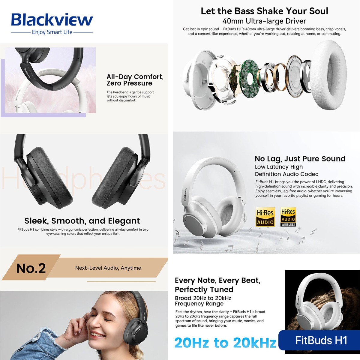 سماعة الرأس Blackview FitBuds H1 بلوتوث