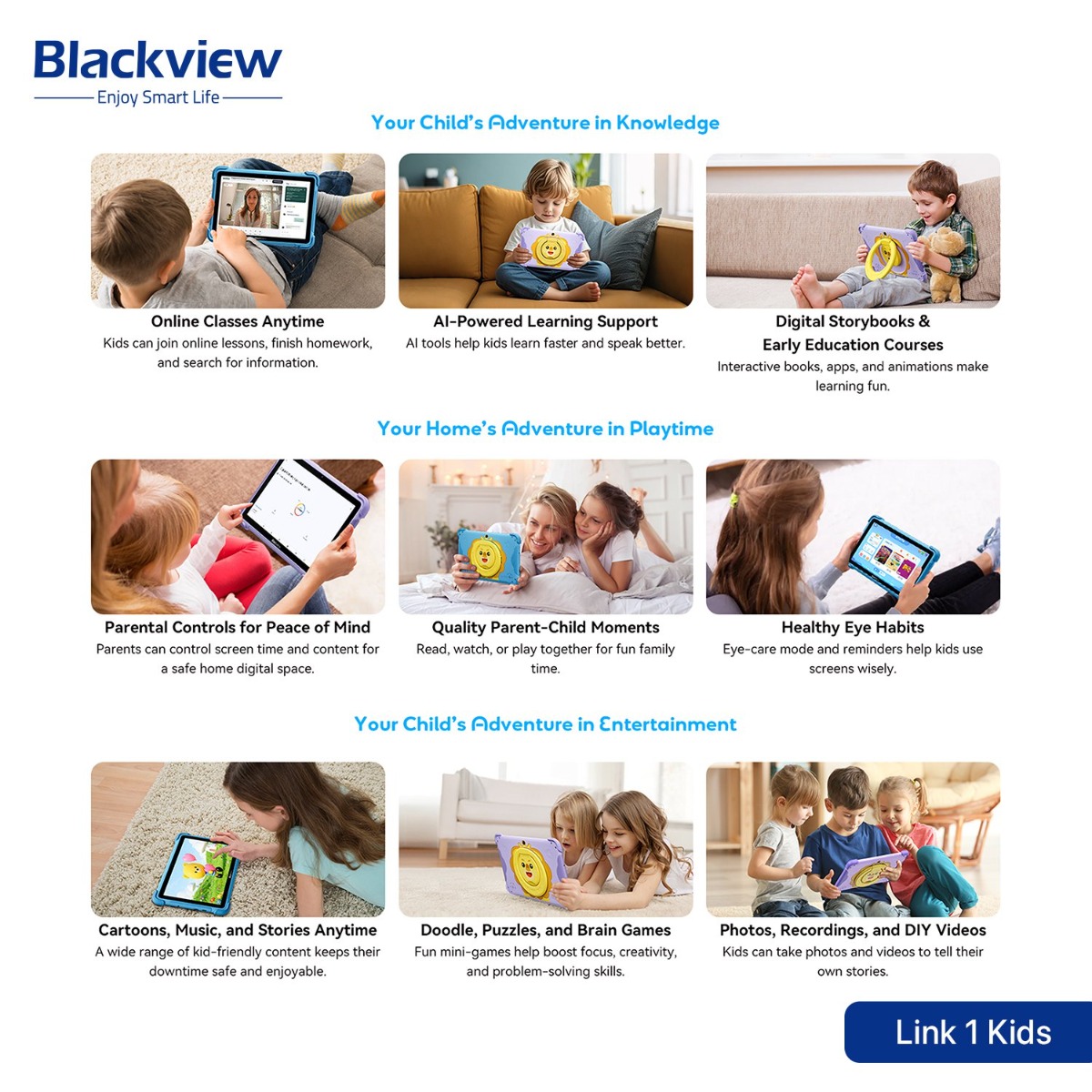 Blackview Link 1 Kids Tablet Device - (8.68inch | 64 + 4GB | WiFi)