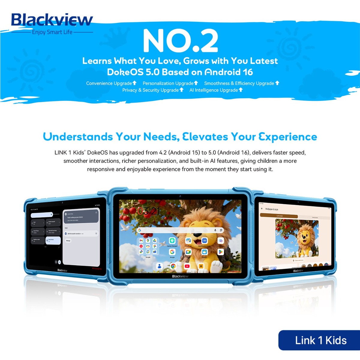 Blackview Link 1 Kids Tablet Device - (8.68inch | 64 + 4GB | WiFi)