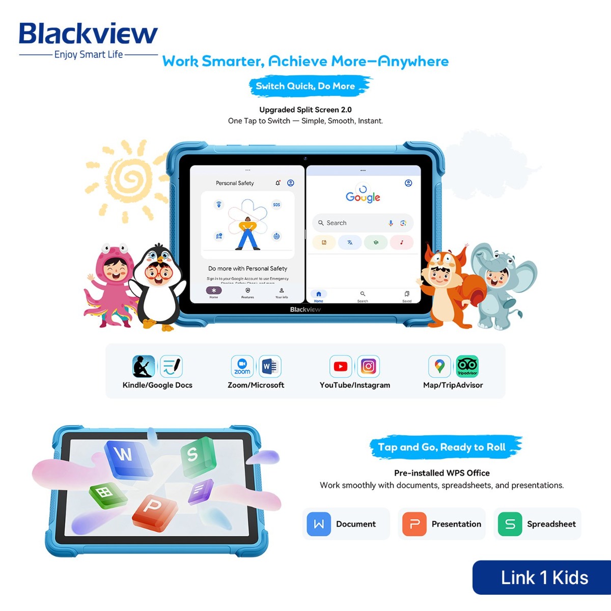 Blackview Link 1 Kids Tablet Device - (8.68inch | 64 + 4GB | WiFi)