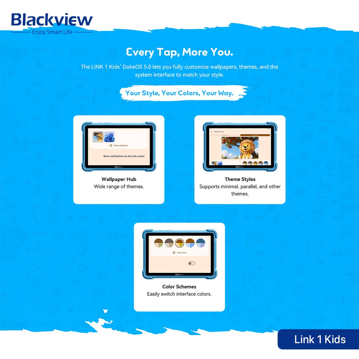 Blackview Link 1 Kids Tablet Device - (8.68inch | 64 + 4GB | WiFi)