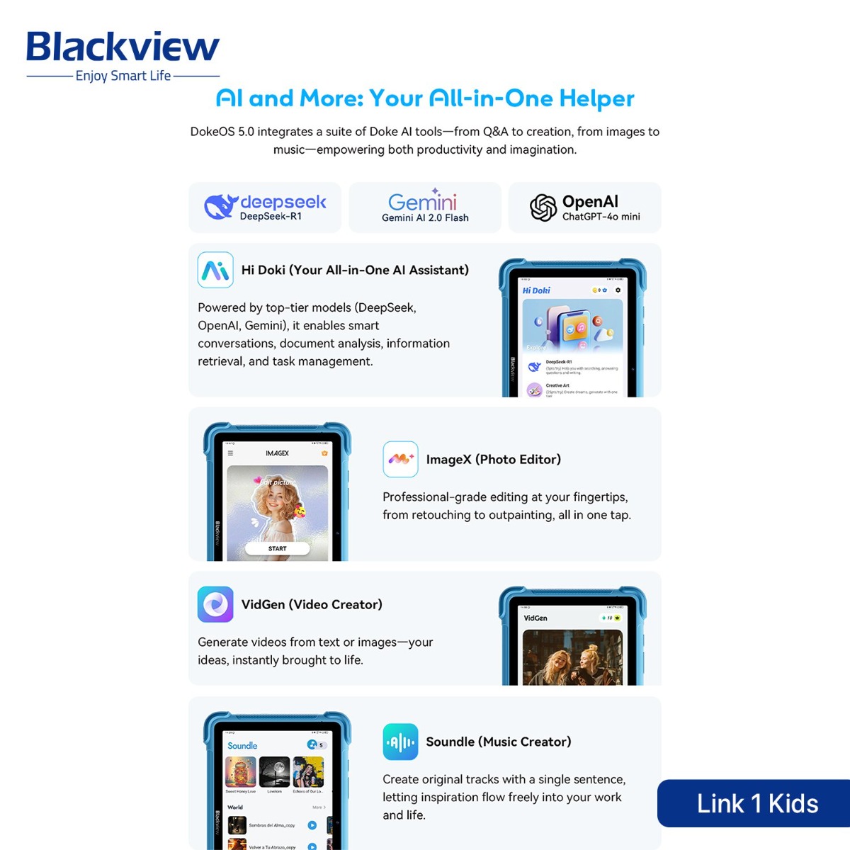 Blackview Link 1 Kids Tablet Device - (8.68inch | 64 + 4GB | WiFi)