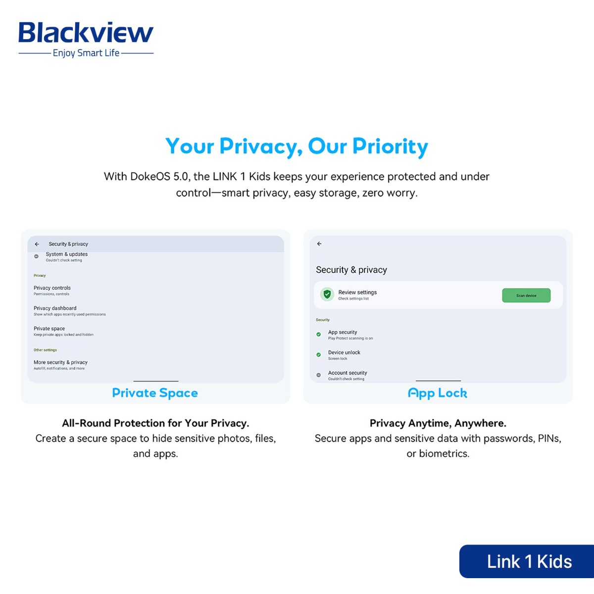 جهاز تابلت Blackview Link 1 Kids - (8.68 انش | 64 + 4 جيجابايت | WiFi)