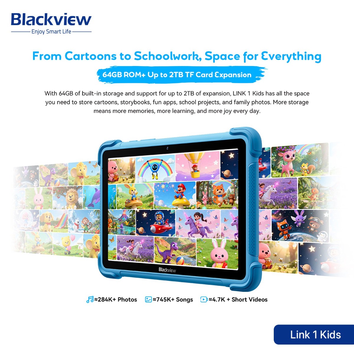 جهاز تابلت Blackview Link 1 Kids - (8.68 انش | 64 + 4 جيجابايت | WiFi)