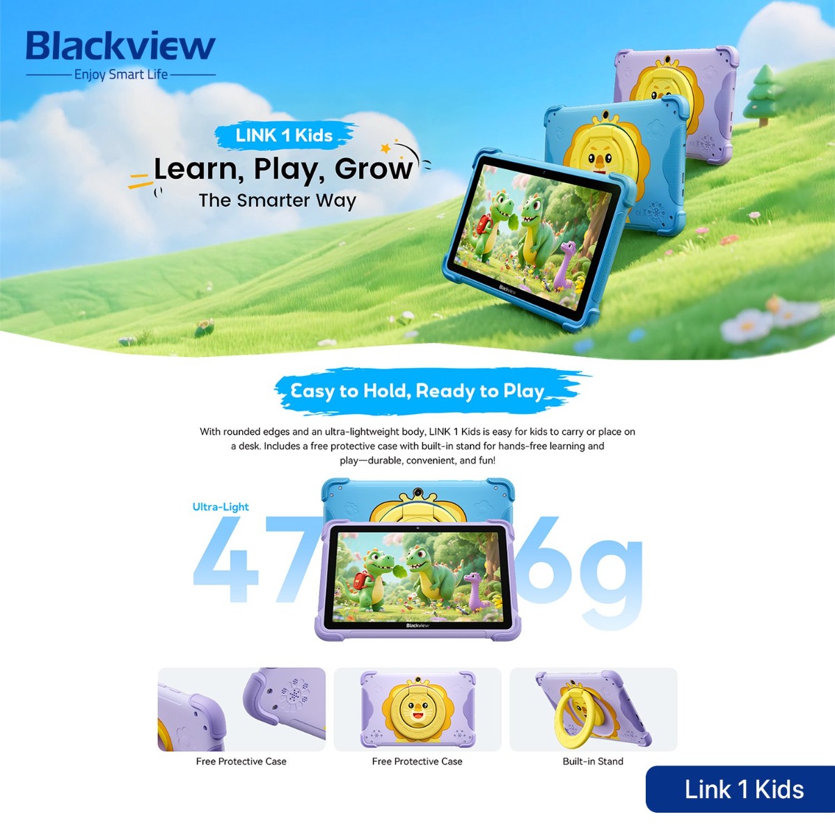 جهاز تابلت Blackview Link 1 Kids - (8.68 انش | 64 + 4 جيجابايت | WiFi)