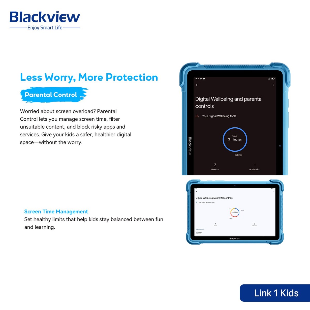 Blackview Link 1 Kids Tablet Device - (8.68inch | 64 + 4GB | WiFi)