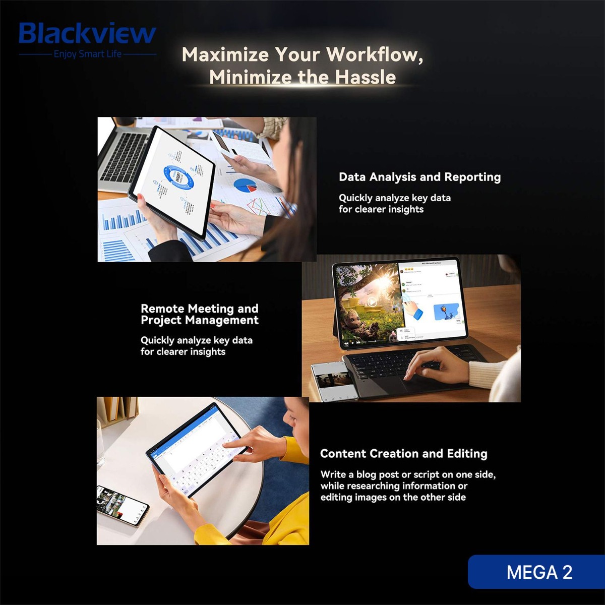 Blackview MEGA 2 Tablet Device - (11.97inch | 256 + 12GB | WiFi)