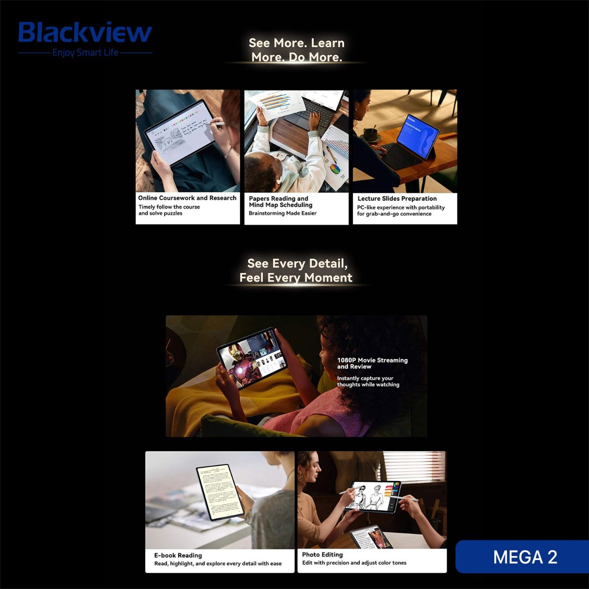 Blackview MEGA 2 Tablet Device - (11.97inch | 256 + 12GB | WiFi)