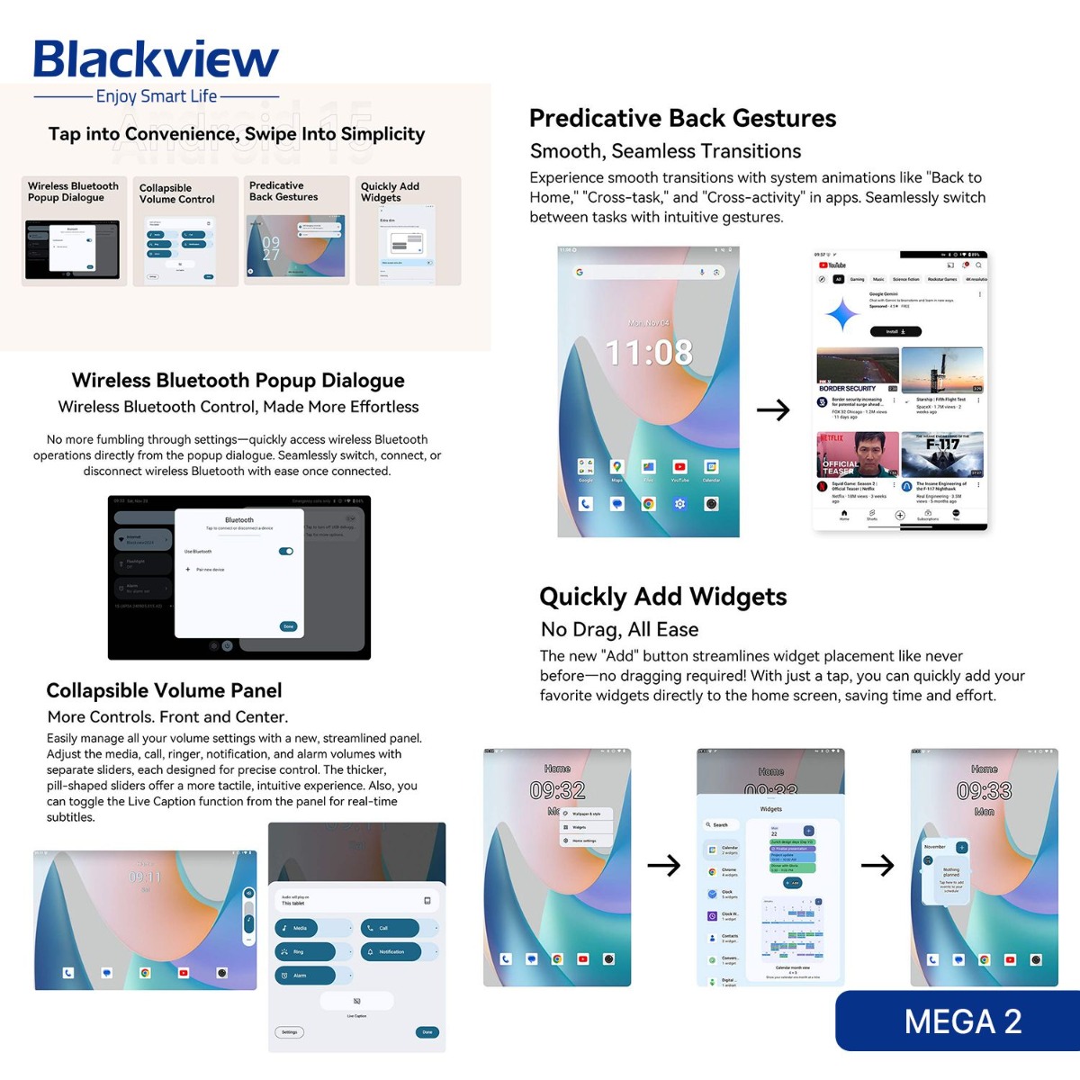 جهاز تابلت Blackview MEGA 2 - (11.97 انش | 256 + 12 جيجابايت | WiFi)